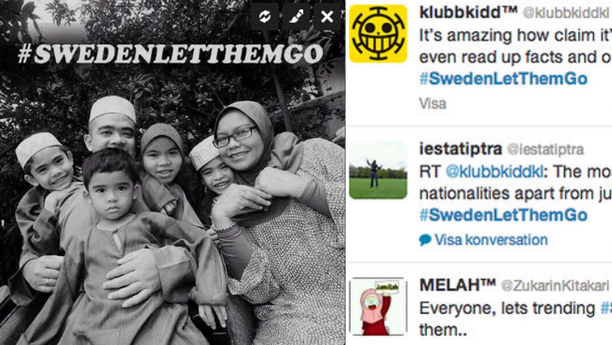 #SwedenLetThemGo har skapat debatt på Twitter.
